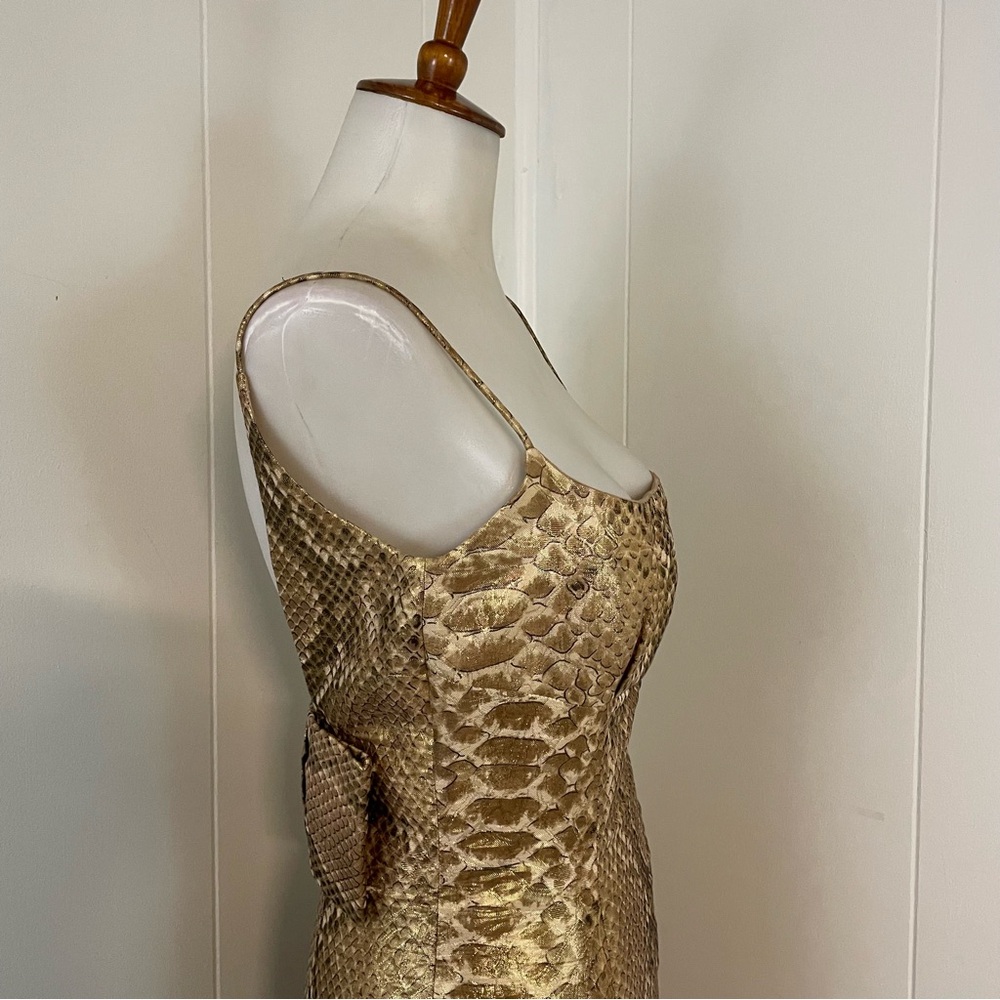 Tracy Reese Silk Metallic Dress Women’s 6 Sleeveless Scoop Neck Sheath Glam - Picture 3 of 10